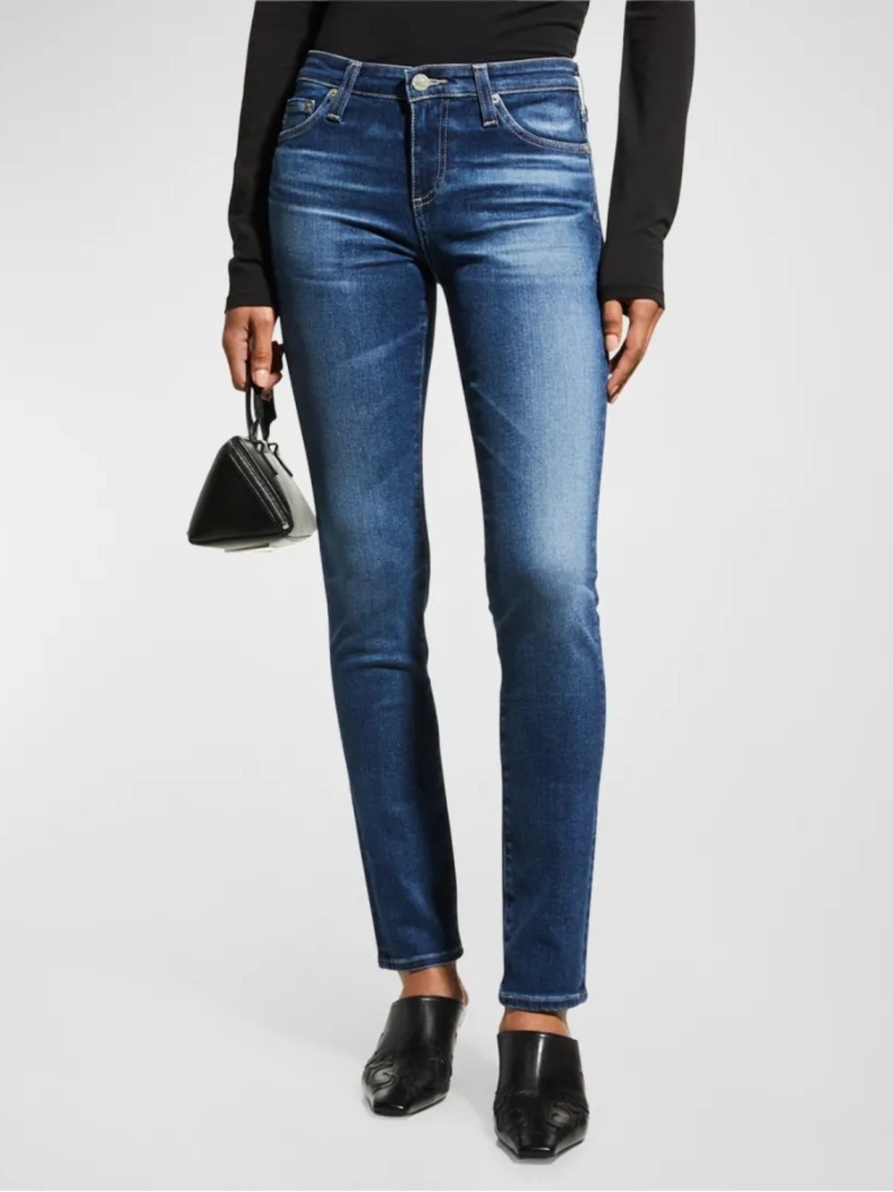 AG Adriano Goldschmied Prima Mid-Rise Cigarette Jeans in Journey Stretch Denim